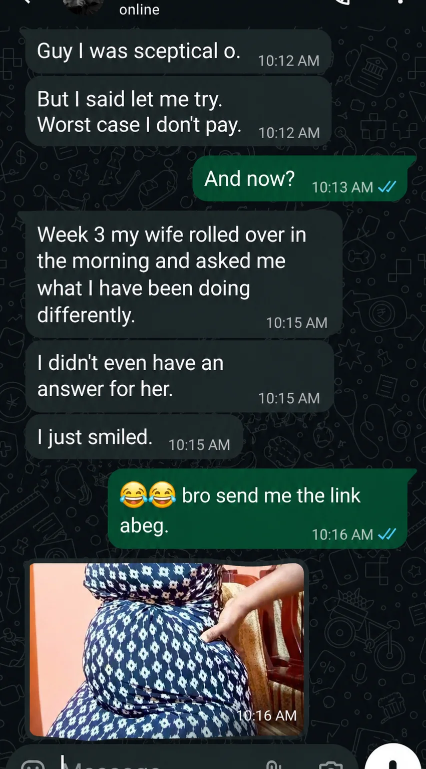 Lagos man WhatsApp testimony