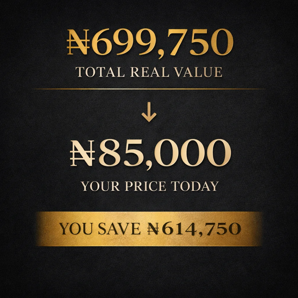 Stack value infographic — ₦699,750 reduced to ₦85,000
