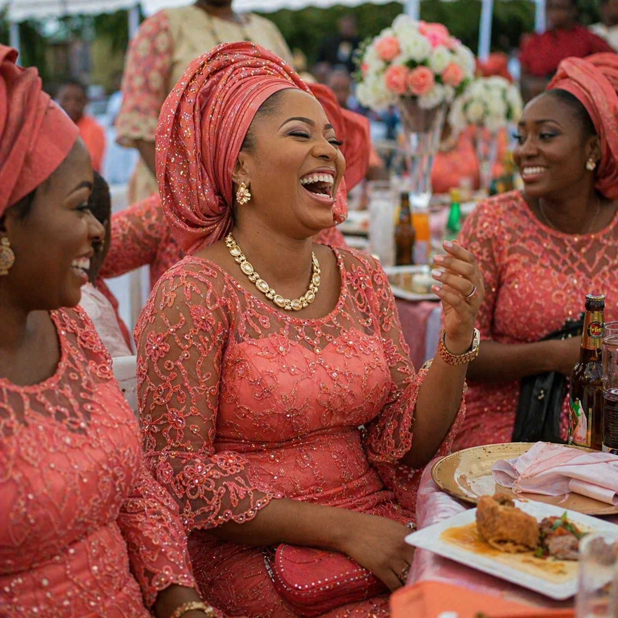 Adaeze at the Enugu wedding in 2014, mid-laugh, fully alive