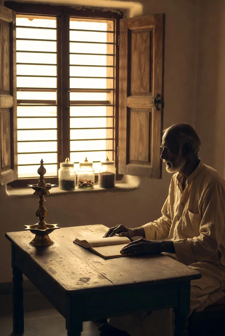 Baba Vegah's consulting room in Rishikesh