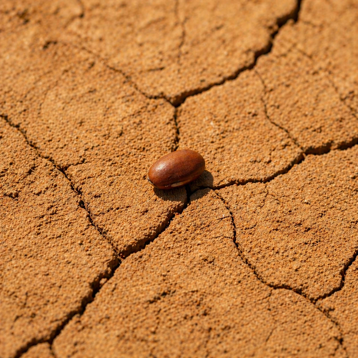 A perfect seed on dry cracked Lagos earth, unable to root