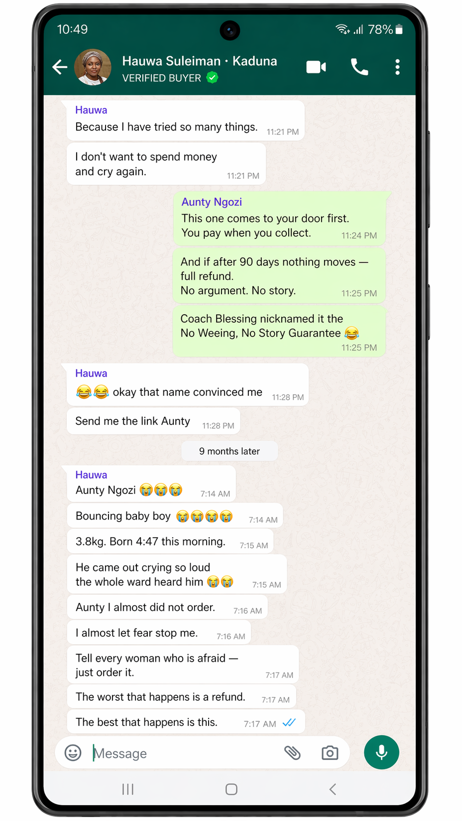 Hauwa Suleiman Kaduna WhatsApp testimony